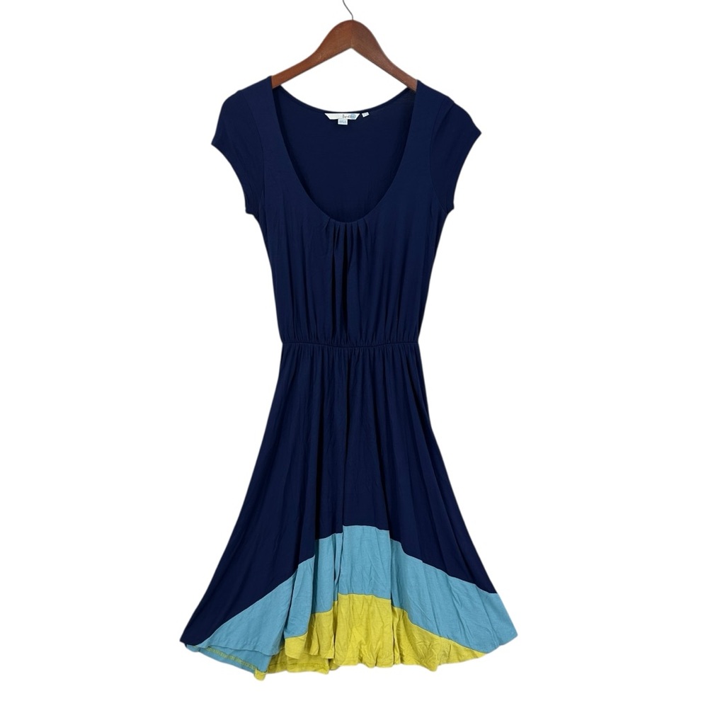 BODEN Dress Colorblock Stretch Midi Blue